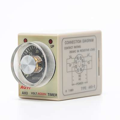 AH3-2 AC 220V 8 Pin Power off delay timer Time Relay with socket base